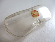 ANCIEN  ETUI A LUNETTES COQUE PLASTIQUE TRANSPARENTE ETIQUETTE SHELL . VINTAGE