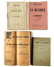 Livre musique Théorie de Danhauser, méthode du Violon Mazas, chants pour enfants