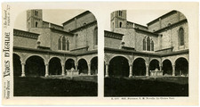 Stereo, Italie, Florence, S.M. Novella, le cloître vert Vintage stereo card - 