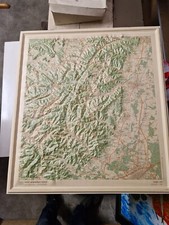 MAI01 Carte murale en relief IGN en plastique vosges sud vintage ancienne