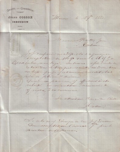 Issoudun lettre jules - jules, cosson