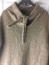 Pull Oversize Grosse Maille Marron Mohair Laine Lien Cou ZARA M