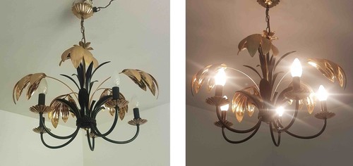 Lustre suspension métal doré