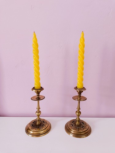 Paire bougeoirs bronze - paire,