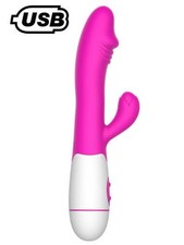 Vibromasseur rabbit USB rose