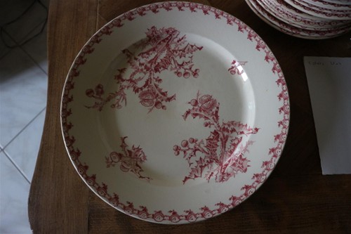 Ancien plat rond porcelaine - ancien,