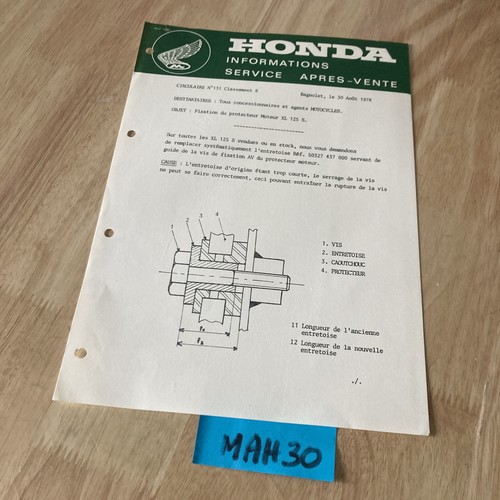 Honda moto 1978 - xl125s, note