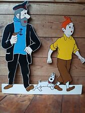 Tintin & Co./Bois Découpé & Peint/Fabrication Artisanale/Vintage/Années 70-80 