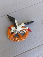  Magnet Alsace: cigogne et bretzel,strasbourg, aimant de  frigo