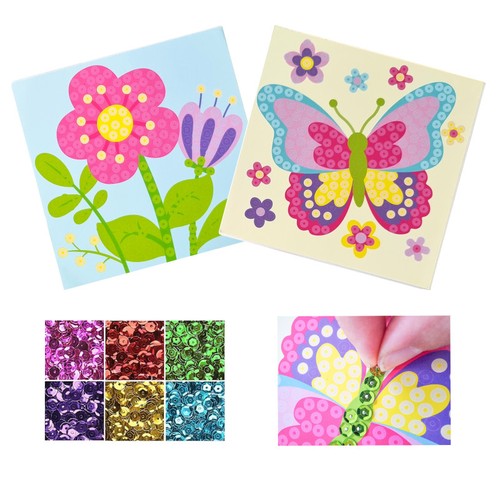 Kit tableau sequins fleur - sequins,