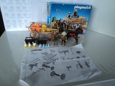 PLAYMOBIL vintage médiéval charrette paysans poules set 3735 de 1992 / boîte