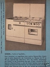 PUBLICITÉ 1965 GODIN LA CUISINIÈRE MAZOUT GAZ L'UTILE ET L'AGRÉABLE- GUISE AISNE