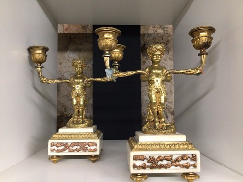Paire chandeliers faunes - de,