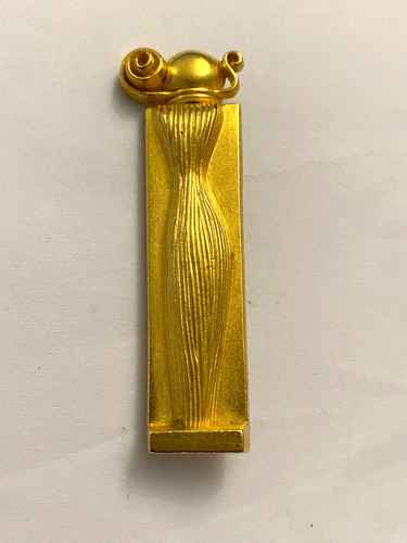 Broche métal doré signé - broche,