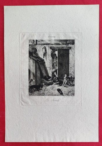 Gravure ancienne chenil - gravure, le