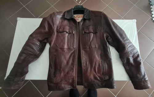 Veste cuir marron - veste, en