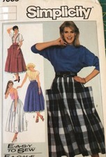 ??✂7665 PATRON  SIMPLICITY VINTAGE 4 CREATIONS JUPE AMPLE ANNEE 60 34 AU 42