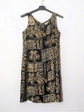 🌼 Robe Cintrée Mi Longue en 100% Viscose Bleu Marine Beige Vert- Canda