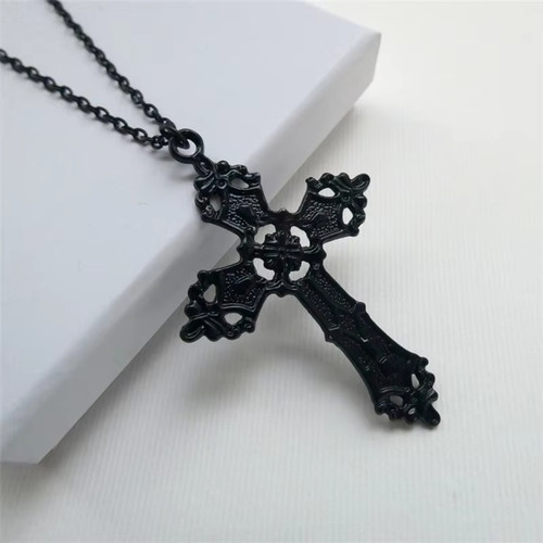 Collier croix noir - , foi