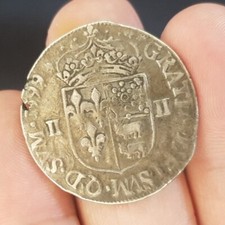 Rare broché pièce Henri IV en argent. Fin 16 ème  1599 années Antique 