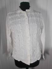 Vintage Chemisier coton blanc surpiqué ANNE FONTAINE made in FRANCE T.3 38/40