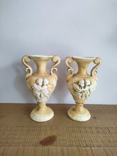 Paire De Vase À Anse en Céramique Italienne - Chérubin - Ange - Vintage