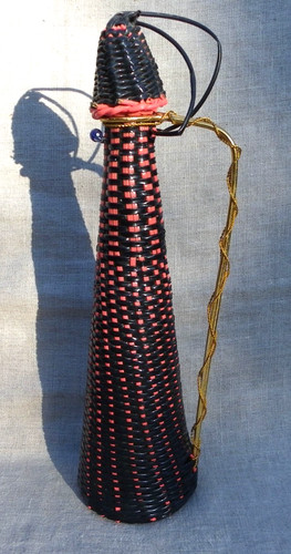 Bouteille scoubidou vintage - bouteille,