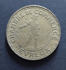 jeton monnaie de nécessité 2 francs 1922 chambre de commerce EVREUX Thevenon (1)