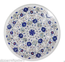 18 " Marbre Coin Blanc Rond