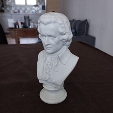 TRES BEAU BUSTE DE MOZART TOUT EN FAIENCE    BISCUIT