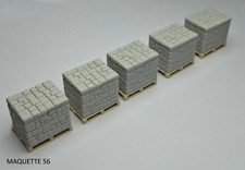 1/43 5 chargements de pierres sur palette décor quai chantier entrepôt usine rue