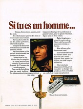 PUBLICITE ADVERTISING 045  1970  WILKINSON SWORD  lames de rasoir