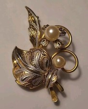 BIJOU VINTAGE BROCHE FEUILLE