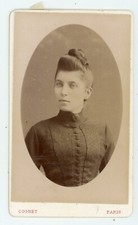 PHOTO CDV Cognet à Paris, une femme buste coiffure