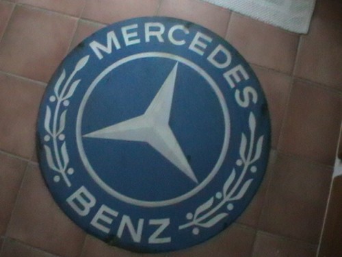 Plaque tole ronde mercedes - ronde,