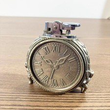 Briquet de table vintage métal argenté — décor baroque angelots et cadran 1960