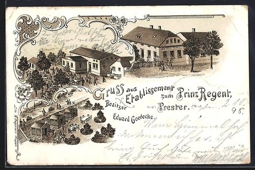 Lithographie prester auberge - prester,,
