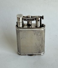 Ancien briquet de table à essence à levier Dunhill England lighter plaqué argent
