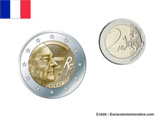 2€ Euros Commémorative France 2022 Jacques Chirac