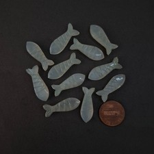 Naturel 8X25 À 9x25 MM Blanc Pierre de Lune Main Sculpté Poisson Figurine Loose