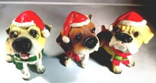 Xmas Bull Dogs  Santa Hats And