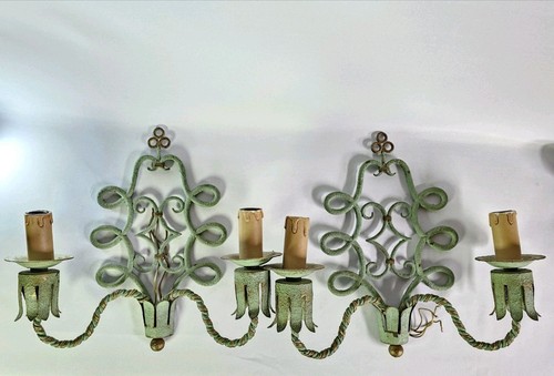 Paire anciennes appliques en - paire,
