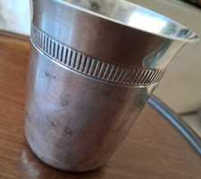 Timbale Tasse Gobelet Métal Argenté Ancien 2 Poinçons Rare Argenterie Collection