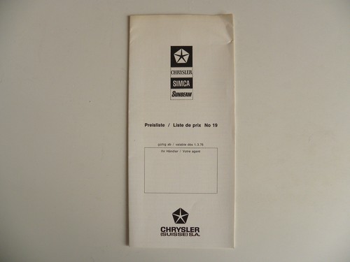 Petite brochure tarifs