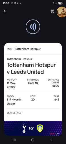 Billet ticket match tottenham - billet/ticket,