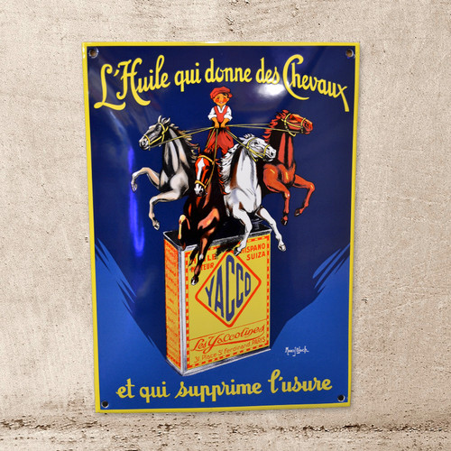 Plaque émaillée yacco - plaque,