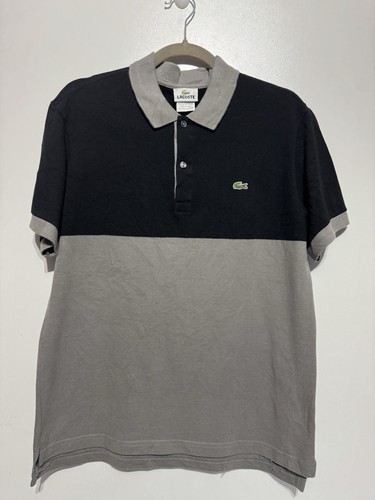 Polo lacoste gris noir - polo,