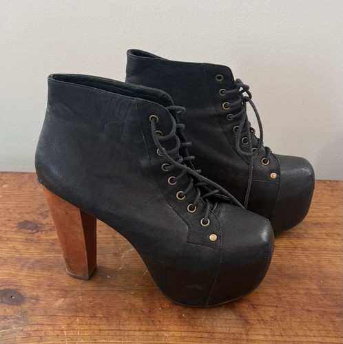 Jeffrey campbell black leather - black,