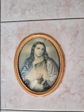 CHRIST à la COURONNE D'EPINES, MEDAILLON CIRCULAIRE, BAS RELIEF  sur BOIS*