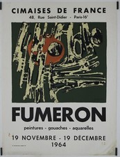 Fumeron Cimaises de France 1964 Affiche Originale Exposition